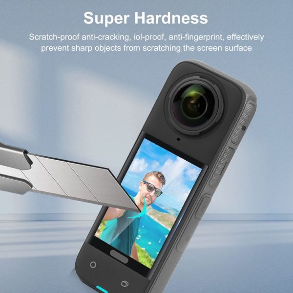 Insta360 X4 PULUZ 9H 2.5D Curved HD Screen Tempered Glass Film (Transparent) - Image 4