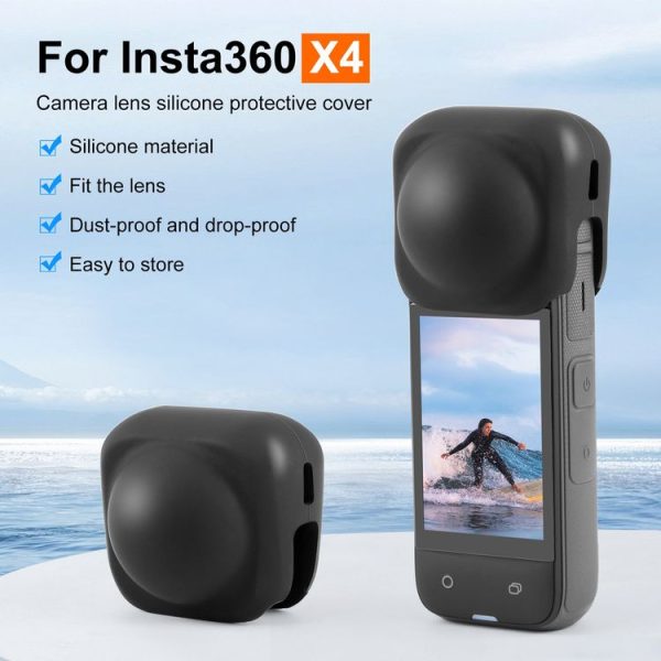 Insta360 X4 PULUZ Silicone Protective Lens Cover (Black) - Image 2