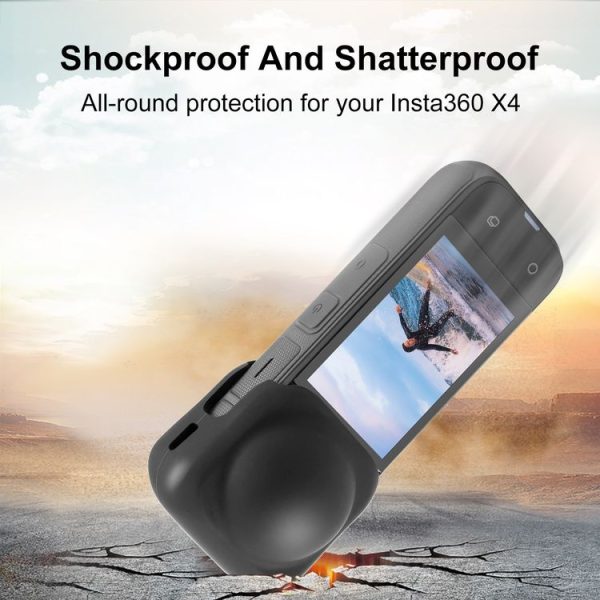 Insta360 X4 PULUZ Silicone Protective Lens Cover (Black) - Image 5