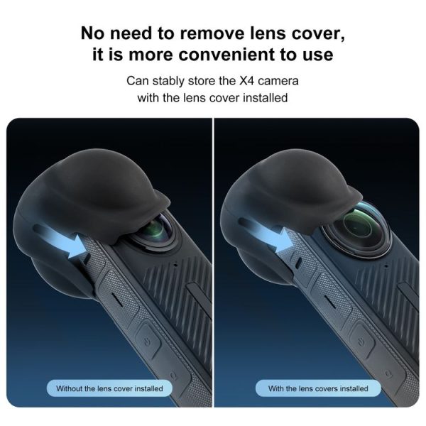 Insta360 X4 PULUZ Silicone Protective Lens Cover (Black) - Image 7