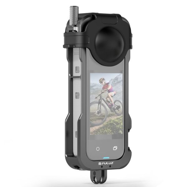 Insta360 X4 PULUZ Metal Protective Cage Rig Housing Frame with Lens Cover (Black)