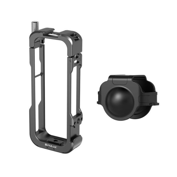 Insta360 X4 PULUZ Metal Protective Cage Rig Housing Frame with Lens Cover (Black) - Image 12