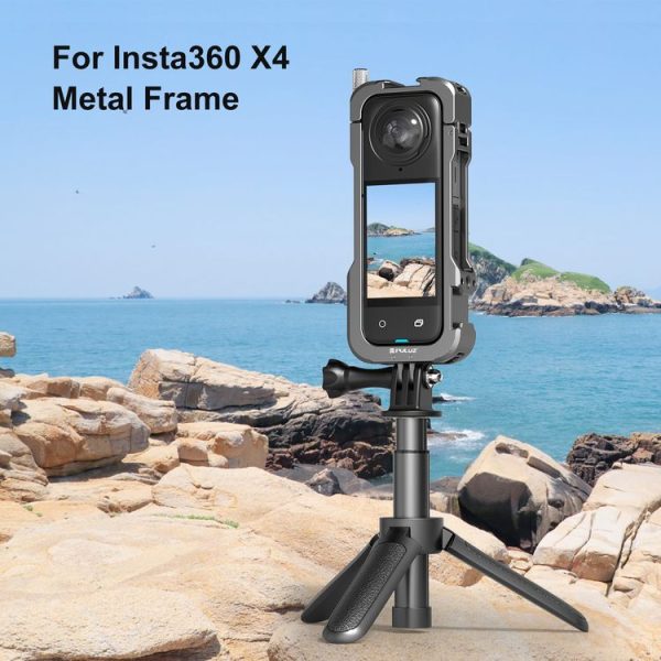 Insta360 X4 PULUZ Metal Protective Cage Rig Housing Frame with Lens Cover (Black) - Image 2