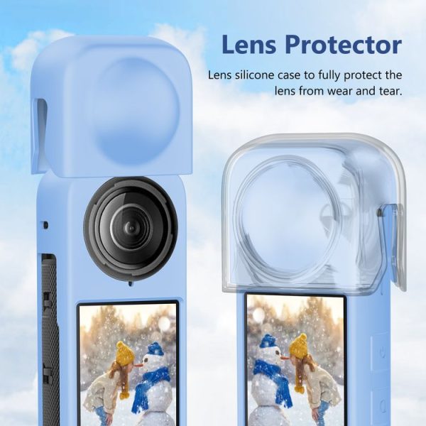 Insta360 X4 PULUZ Full Body Dust-proof Silicone Protective Case (Blue) - Image 5