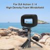 DJI Osmo Action 5 Pro / 4 / 3 PULUZ High Density Foam Windshield (Black) - Image 2