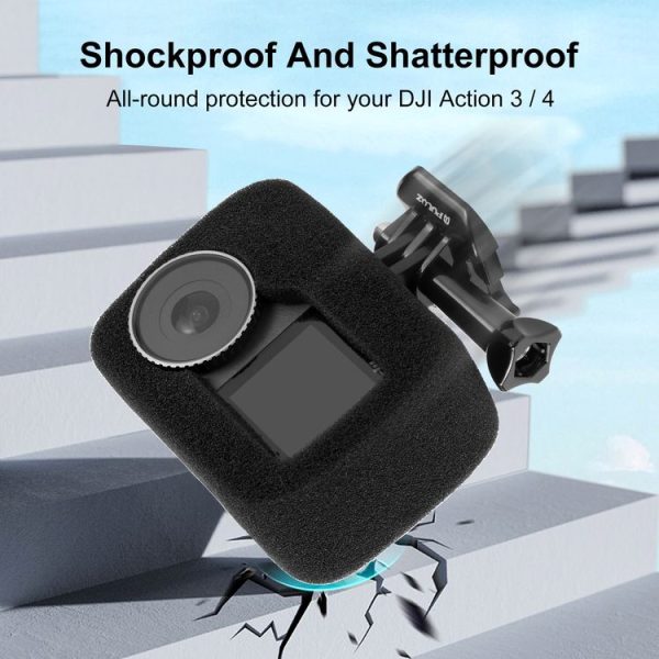 DJI Osmo Action 5 Pro / 4 / 3 PULUZ High Density Foam Windshield (Black) - Image 7