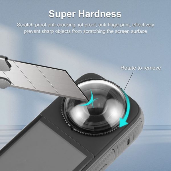Insta360 X4 PULUZ Rotation Optical Glass Lens Guard Protective Cover (Transparent) - Image 6
