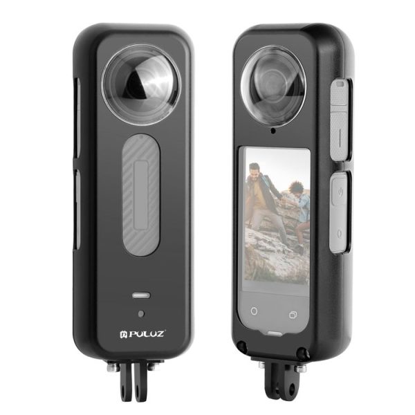 Insta360 X4 PULUZ Metal Protective Cage Rig Housing Frame with Lens Protector (Black)