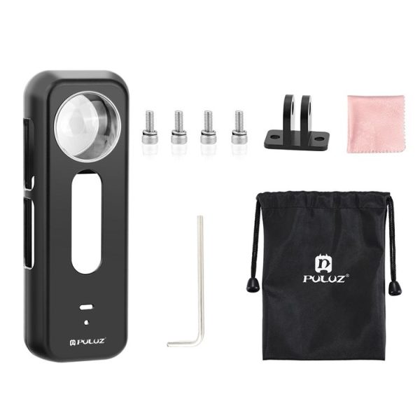 Insta360 X4 PULUZ Metal Protective Cage Rig Housing Frame with Lens Protector (Black) - Image 10