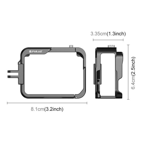 Insta360 Ace Pro PULUZ Metal Protective Cage Adapter Frame (Black) - Image 4