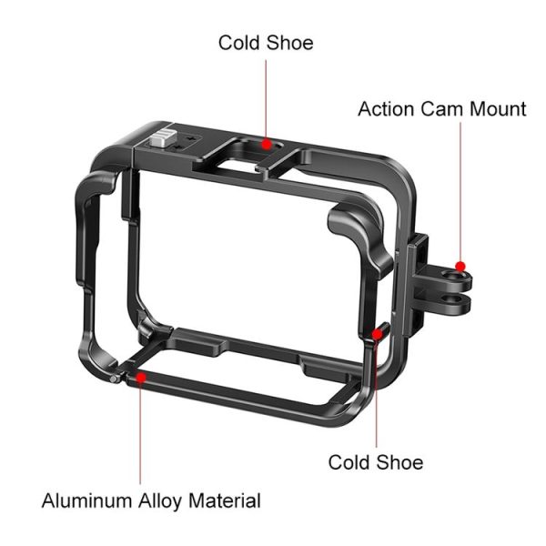 Insta360 Ace Pro PULUZ Metal Protective Cage Adapter Frame (Black) - Image 5