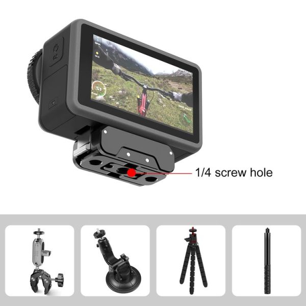 DJI Osmo Action 4 / 3 PULUZ Magnetic Quick Release Metal Base (Black) - Image 4