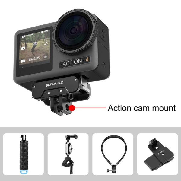 DJI Osmo Action 4 / 3 PULUZ Magnetic Quick Release Metal Base (Black) - Image 5