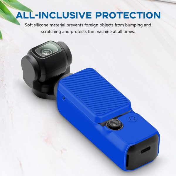 DJI OSMO Pocket 3 PULUZ 2 in 1 Silicone Cover Case Set with Strap (Blue) - Image 4