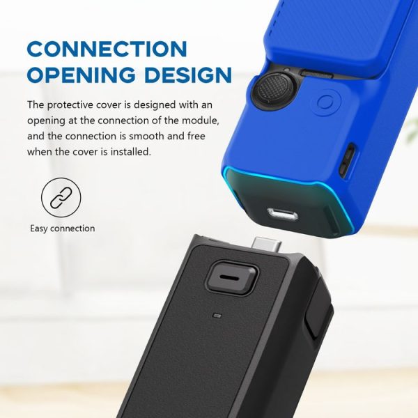 DJI OSMO Pocket 3 PULUZ 2 in 1 Silicone Cover Case Set with Strap (Blue) - Image 6