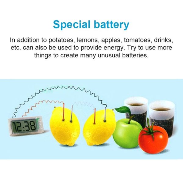 DIY Novel Green Science Potato Digital Clock Educational Kit with 2 inch LCD Screen (Potato NOT Included) (White) - Image 7