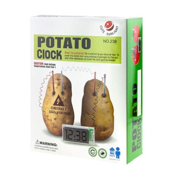 DIY Novel Green Science Potato Digital Clock Educational Kit with 2 inch LCD Screen (Potato NOT Included) (White) - Image 8