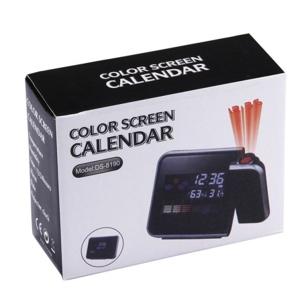 Multifunctional Digital Color LCD Display LED Projection Alarm Clock with Weather Station / Temperature / Humidity / Calendar (Black) - Image 8