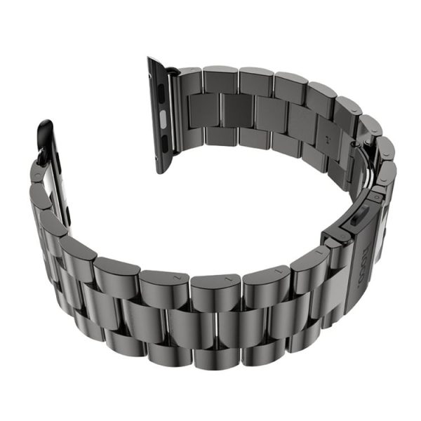 HOCO for Apple Watch 42mm Classic Buckle 3 Beads Stainless Steel Watchband (Grey Black) - Image 3