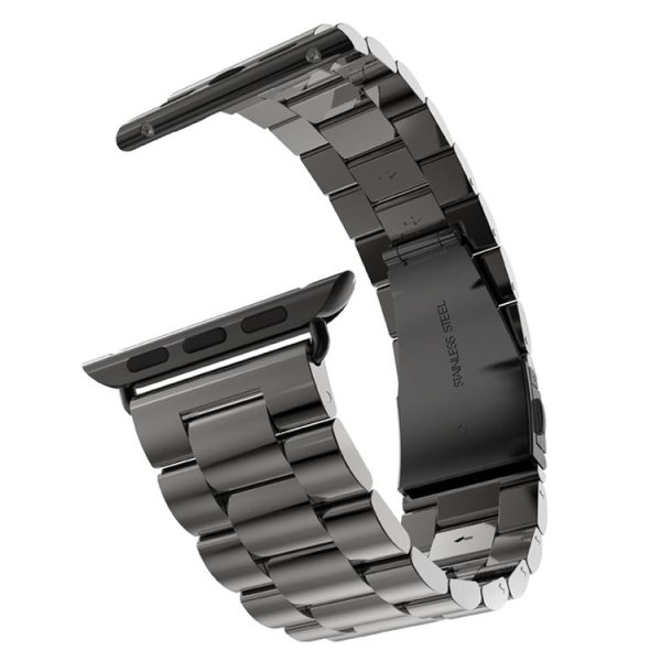HOCO for Apple Watch 42mm Classic Buckle 3 Beads Stainless Steel Watchband (Grey Black) - Image 4