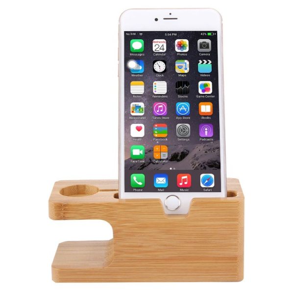 Bamboo Wooden Charger Holder for Apple Watch 38mm & 42mm / iPhone 7 & 7 Plus / iPhone 6 & 6 Plus / iPhone 5 & 5S & 5C - Image 7