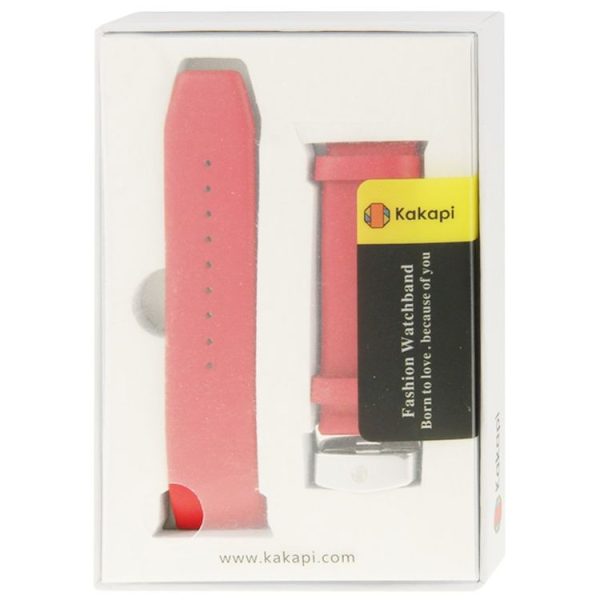 Kakapi for Apple Watch 42mm Subtle Texture Double Buckle Genuine Leather Watch Band with Connector (Red) - Image 10