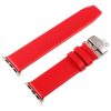 Kakapi for Apple Watch 42mm Subtle Texture Double Buckle Genuine Leather Watch Band with Connector (Red) - Image 4