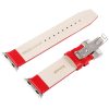 Kakapi for Apple Watch 42mm Subtle Texture Double Buckle Genuine Leather Watch Band with Connector (Red) - Image 5