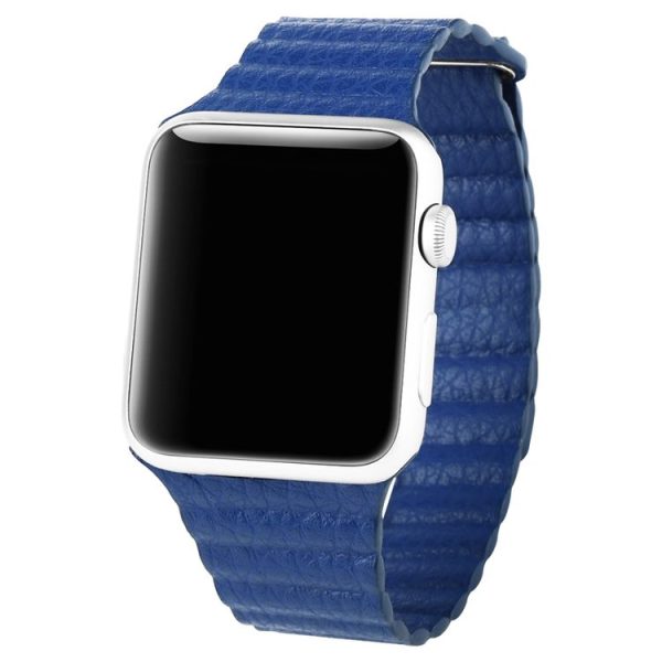 Baseus for Apple Watch 42mm Back Series Magnetic Closure Clasp PU Leather Watchband (Blue) - Image 3
