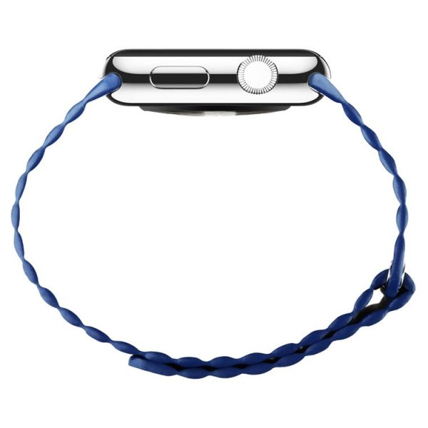 Baseus for Apple Watch 42mm Back Series Magnetic Closure Clasp PU Leather Watchband (Blue) - Image 6