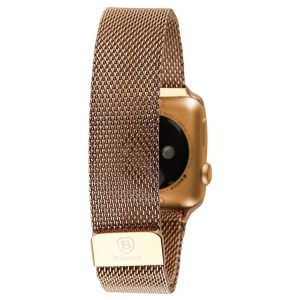 Baseus for Apple Watch 38mm Milanese Magnetic Closure Clasp Stainless Steel Watchband (Magenta)