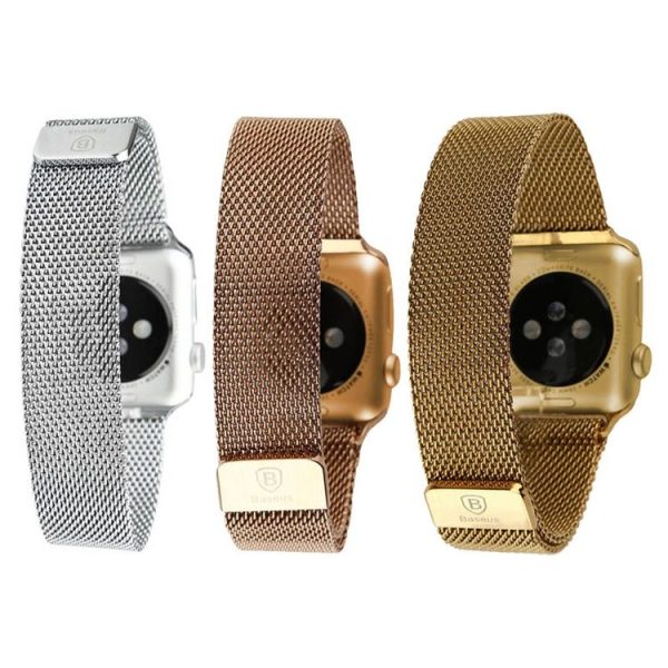Baseus for Apple Watch 38mm Milanese Magnetic Closure Clasp Stainless Steel Watchband (Magenta) - Image 12