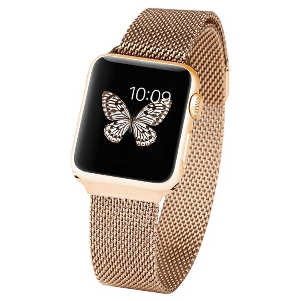 Baseus for Apple Watch 38mm Milanese Magnetic Closure Clasp Stainless Steel Watchband (Magenta) - Image 3