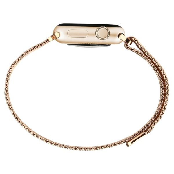 Baseus for Apple Watch 38mm Milanese Magnetic Closure Clasp Stainless Steel Watchband (Magenta) - Image 5