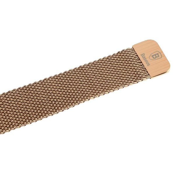 Baseus for Apple Watch 38mm Milanese Magnetic Closure Clasp Stainless Steel Watchband (Magenta) - Image 6