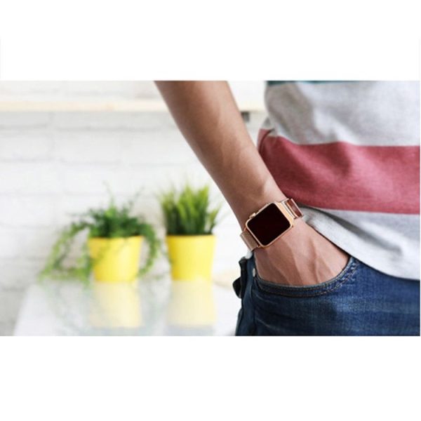 Baseus for Apple Watch 38mm Milanese Magnetic Closure Clasp Stainless Steel Watchband (Magenta) - Image 9