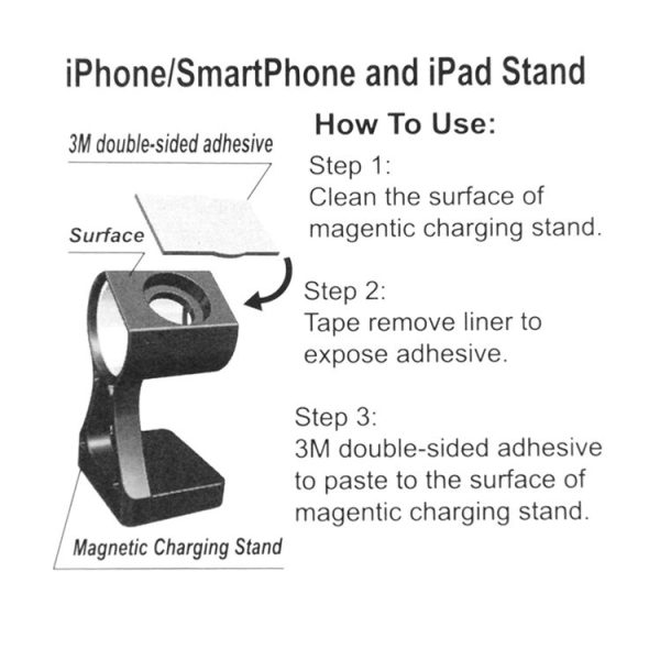 Plastic Charger Holder for Apple Watch 38mm & 42mm, Stand for iPhone 6s & 6s Plus, iPhone 6 & 6 Plus, iPhone 5 & 5S, Galaxy S6 / S5, HTC, Nokia, Sony (Black) - Image 12