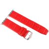 Kakapi for Apple Watch 42mm Crocodile Texture Brushed Buckle Genuine Leather Watch Band with Connector (Red) - Image 4