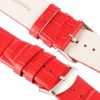 Kakapi for Apple Watch 42mm Crocodile Texture Brushed Buckle Genuine Leather Watch Band with Connector (Red) - Image 7