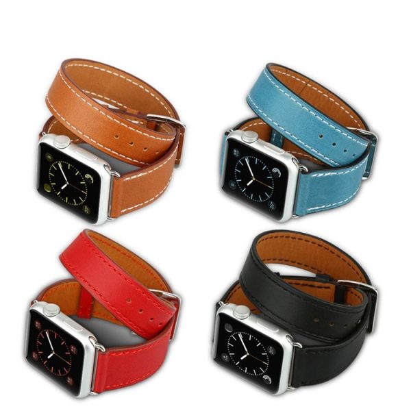 Baseus for Apple Watch 42mm Sunlord Series Metal Buckle Genuine Leather Watchband with Connector (Brown) - Image 12