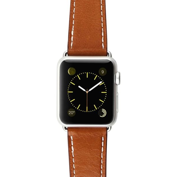 Baseus for Apple Watch 42mm Sunlord Series Metal Buckle Genuine Leather Watchband with Connector (Brown) - Image 7
