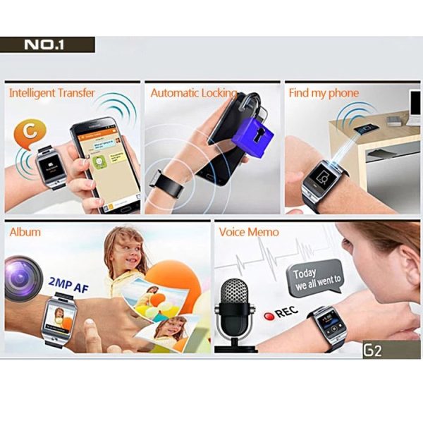 NO.1 G2, 1.54 inch Waterproof TFT Screen Smartwatch with Plastic Brand for Smartphone, Bluetooth 4.0 / 2.0MP Camera / Heart Rate Sensor / Pedometer / Remote-control (Silver) - Image 20