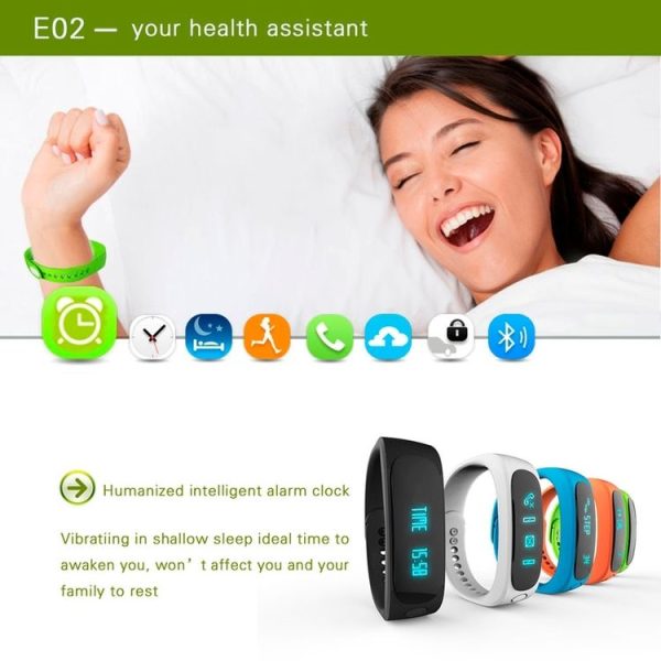 E02 Bluetooth 4.0 Smart Sports Bracelet, Support Camera Remote / Video Remote / Sport Tracking / Sleep Tracking / Watch Function (Green) - Image 10