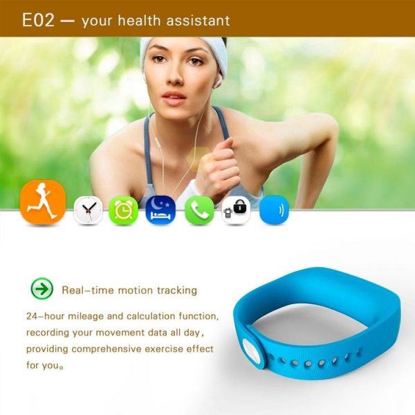 E02 Bluetooth 4.0 Smart Sports Bracelet, Support Camera Remote / Video Remote / Sport Tracking / Sleep Tracking / Watch Function (Green) - Image 12