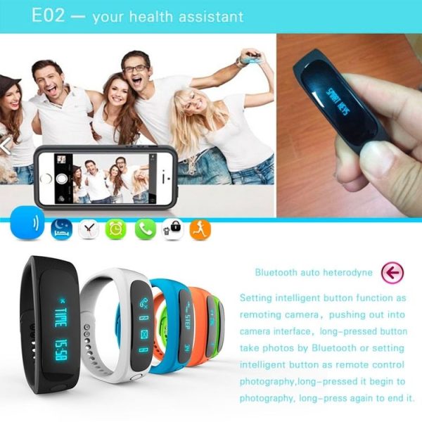 E02 Bluetooth 4.0 Smart Sports Bracelet, Support Camera Remote / Video Remote / Sport Tracking / Sleep Tracking / Watch Function (Green) - Image 13