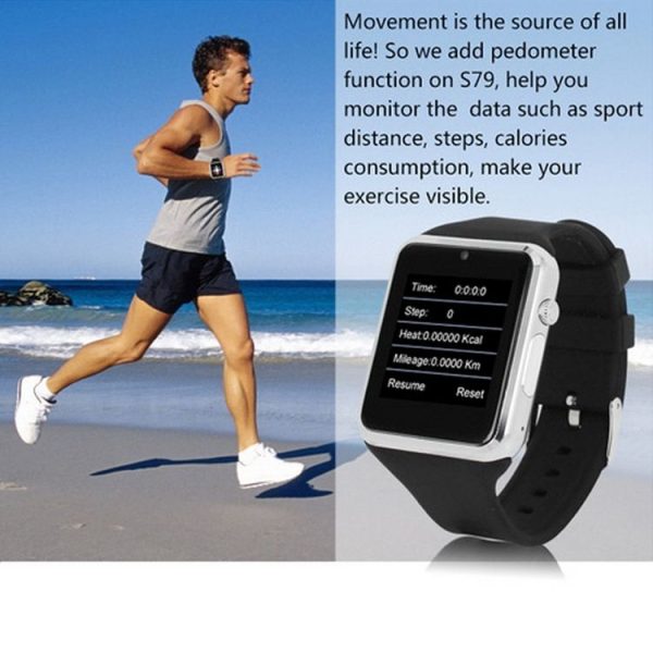 ZGPAX S79 Smart Watch 1.54 inch Capacitive Touch Screen Watch Phone, Support Pedometer / Sleep Monitor / Sedentary Remind / Remote Capture / Anti-lost Function / GSM (Silver + Blue) - Image 10