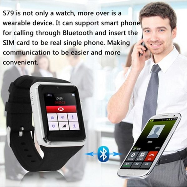 ZGPAX S79 Smart Watch 1.54 inch Capacitive Touch Screen Watch Phone, Support Pedometer / Sleep Monitor / Sedentary Remind / Remote Capture / Anti-lost Function / GSM (Silver + Blue) - Image 9