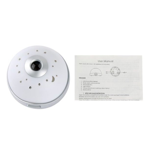 Color Night Light With Projecting Clock (White) - Image 6