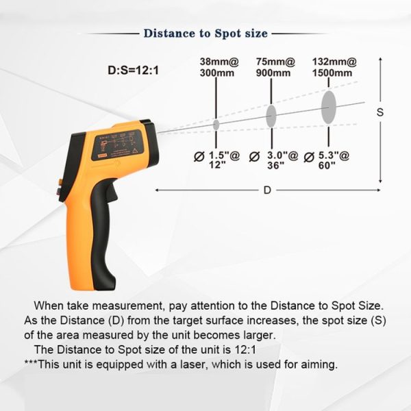 Infrared Thermometer, Temperature Range: -50 - 700 Degrees Celsius (Yellow) - Image 8