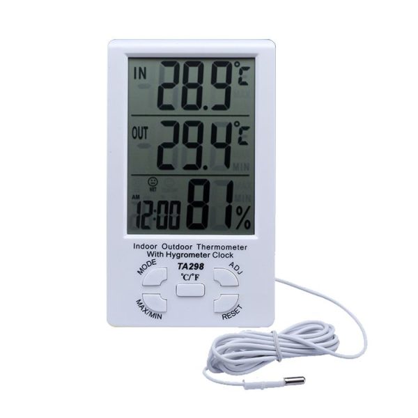 TA298 Digital LCD Humidity / Hygrometer and Thermometer with Extra Sensor Cable - Image 2